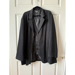 Straight Down Black Silk Blazer Jacket Mens XL Luxury Minimalist Capsule